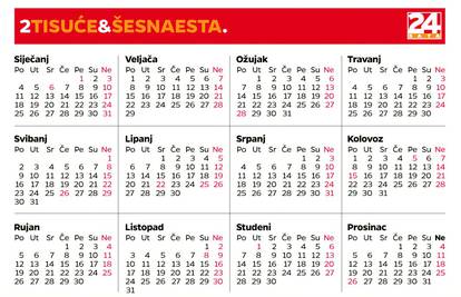 U četvrtak super dar  u 24sata! Džepni kalendar za 2016.!