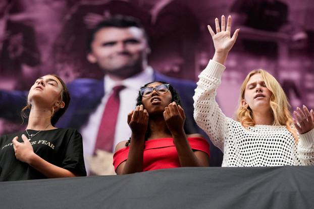 Memorial service for slain conservative commentator Kirk in Glendale