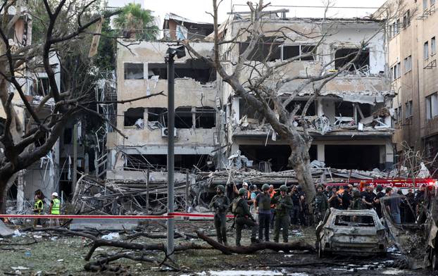 Aftermath of missile attack from Iran on Israel