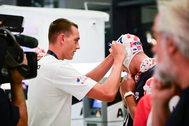 Zagreb: Dolazak prvaka Europe, Hrvatske U20 vaterpolske reprezentacije na aerodrom Pleso
