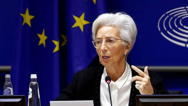 FILE PHOTO: European Central Bank President Lagarde testifies before the EU Parliament's Economic and Monetary Affairs Committee in Brussels