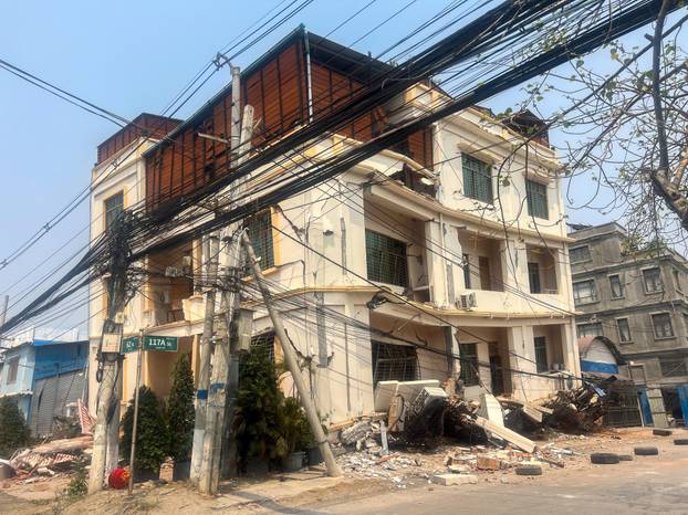 Aftermath of strong earthquake, in Mandalay