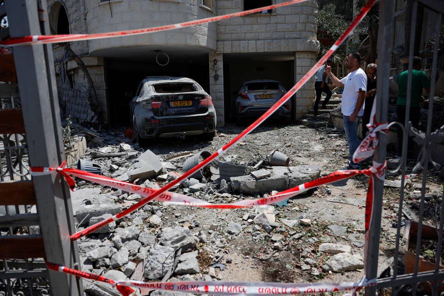 Aftermath of missile attack from Iran on Israel