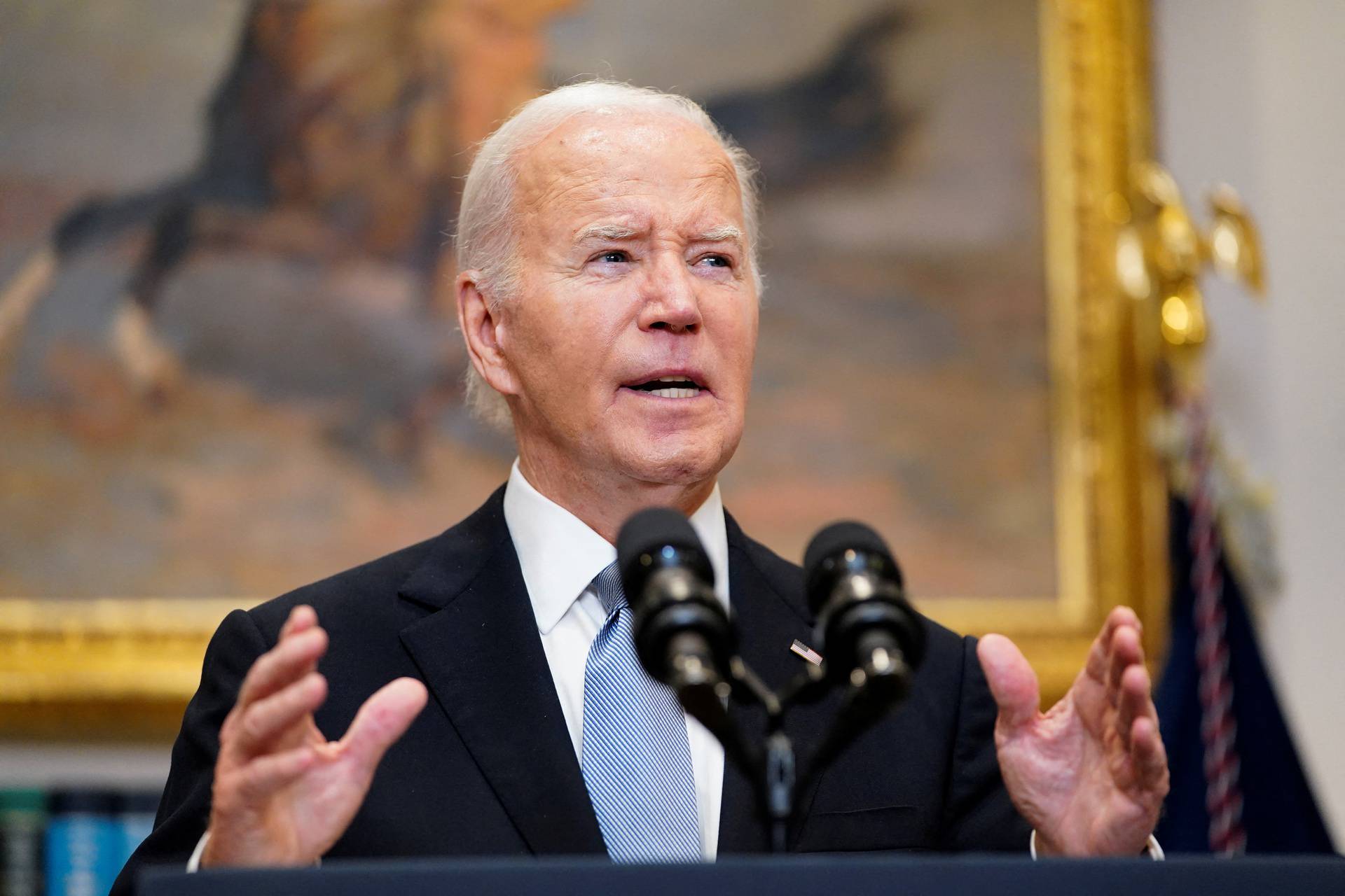 U.S. President Biden statement a day after Republican challenger Trump was shot at a campaign rally, during brief remarks at the White House in Washington