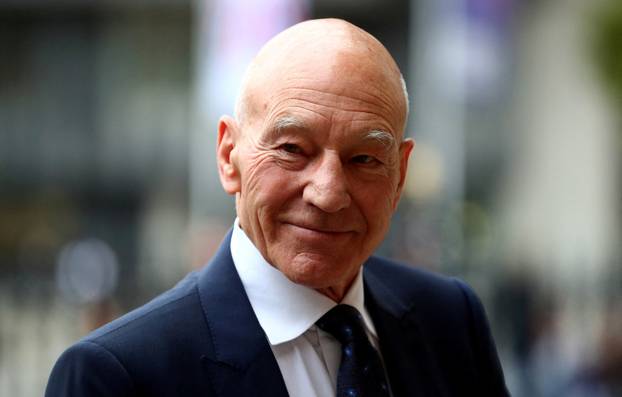 FILE PHOTO: Actor Patrick Stewart attends a Service of Thanksgiving for Sir Peter Hall at Westminster Abbey in London