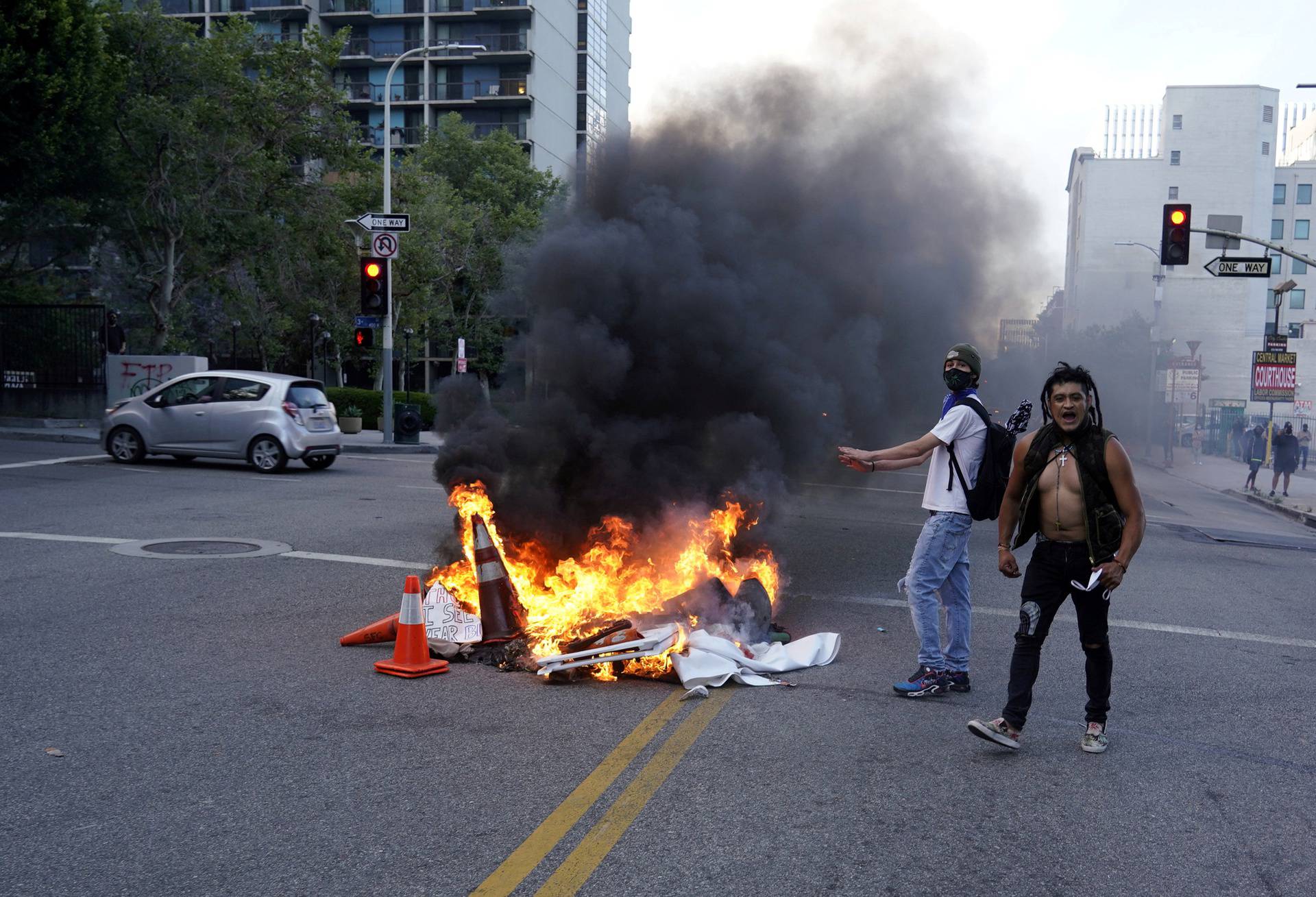 Protest against the death in Minneapolis police custody of George Floyd in Los Angeles