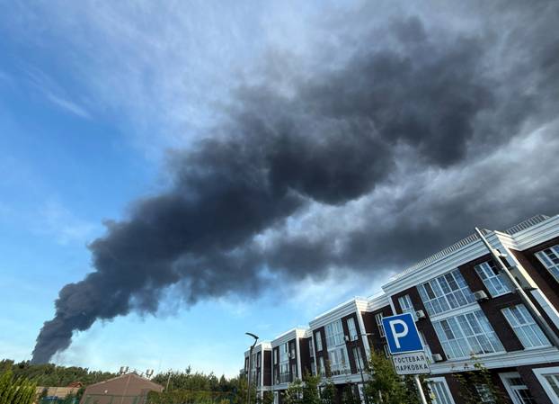 Aftermath of Ukrainian drone attacks in Moscow region