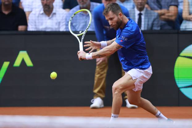 Osijek: Davis Cup, Hrvatska - Francsuka, Dino Prizmić - Corentin Moutet