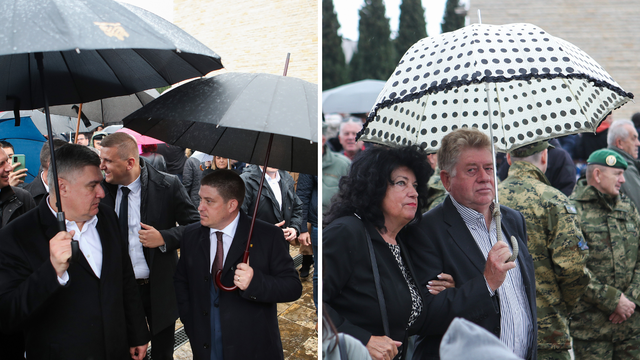 FOTO Kiša lije u Škabrnji, susreli se Milanović i Butković,  u Koloni sjećanja i bračni par Pevec...