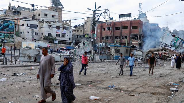 Aftermath of Israeli strikes in Khan Younis