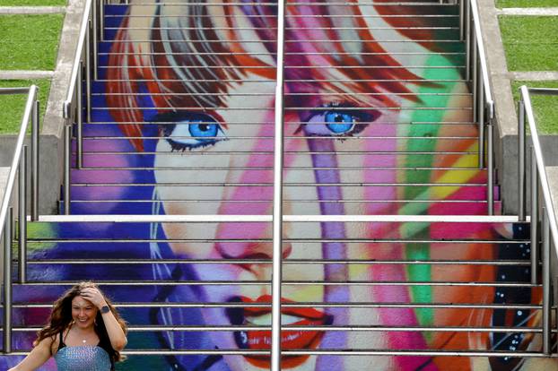 Fans gather for Taylor Swift's concert at Wembley Stadium, in London