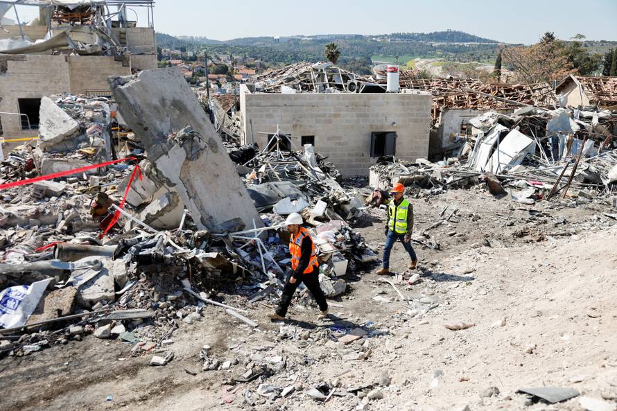 The site of a fatal Iranian missile strike, amid the U.S.-Israel conflict with Iran, in Beit Shemesh