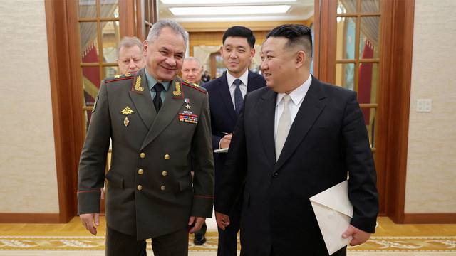 North Korean leader Kim Jong Un meets with Russia's Defense Minister Sergei Shoigu