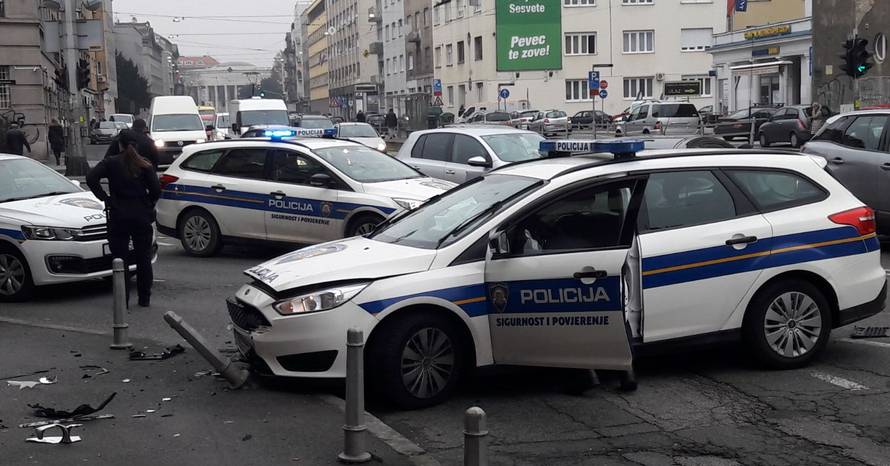 Krš i lom u središtu Zagreba: Sudarili se s policijskim autom