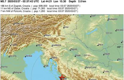 Potres usred noći kod Zadra: Užas, čulo se kao eksplozija!