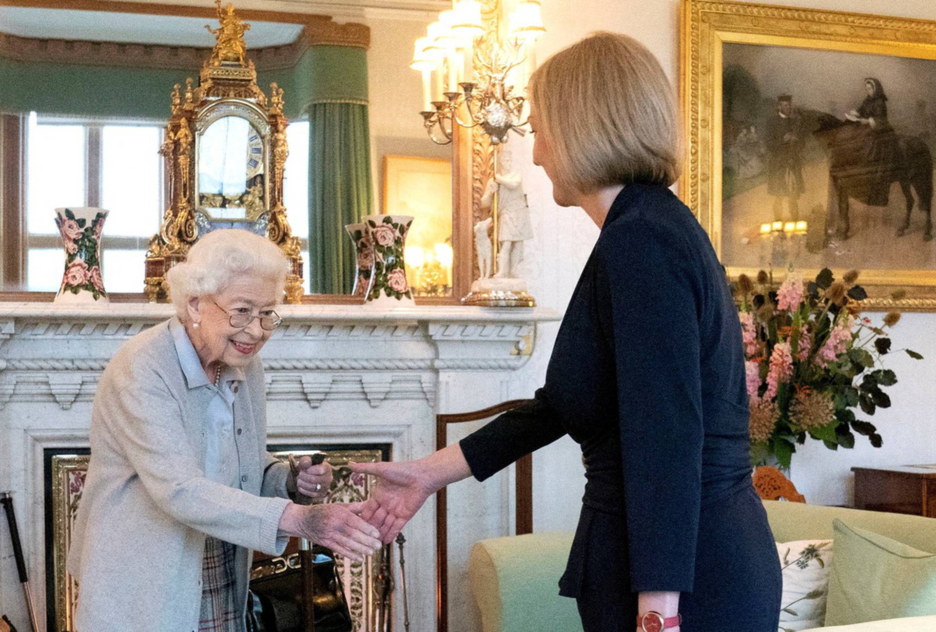 FILE PHOTO: Liz Truss meets Queen Elizabeth at Balmoral Castle