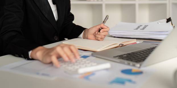Documents,,Business,Woman,And,Accountant,Reading,Report,For,Information,,Financial