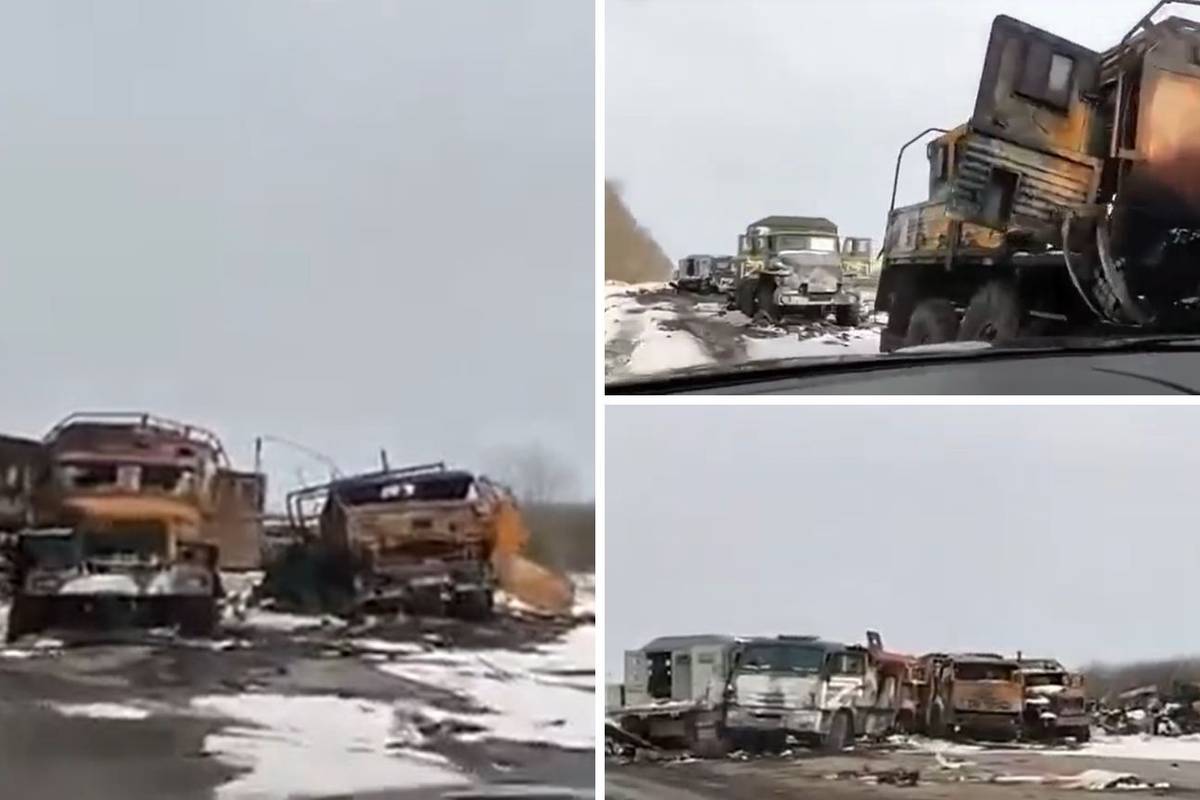 Ukrajinska vojska objavila je video uništenog ruskog konvoja