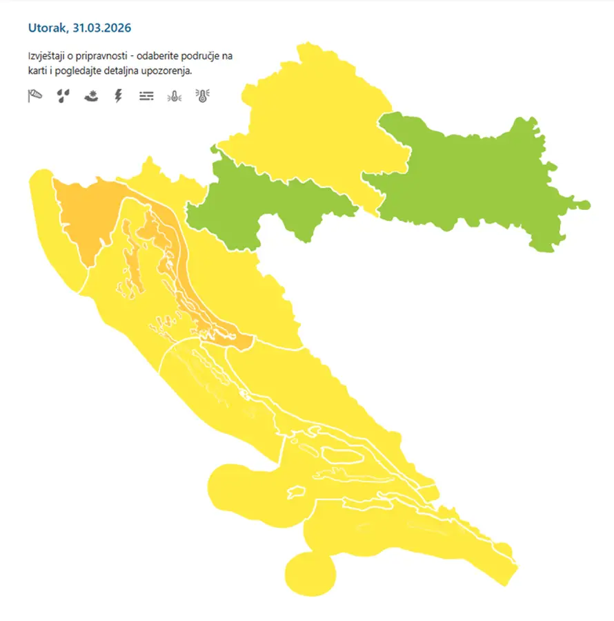 STIŽE POGORŠANJE Jaka bura, DHMZ upalio i crveni alarm! 'Čuvajte se letećih krhotina'