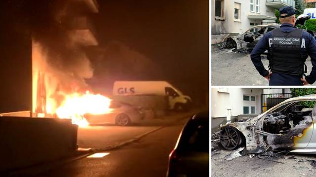 VIDEO Usred noći izgorio BMW u Zagrebu, požar zahvatio zgradu