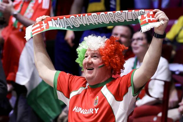 Malmo: Navijači Hrvatske i Mađarske na rukometnoj utakmici EHF prvenstva