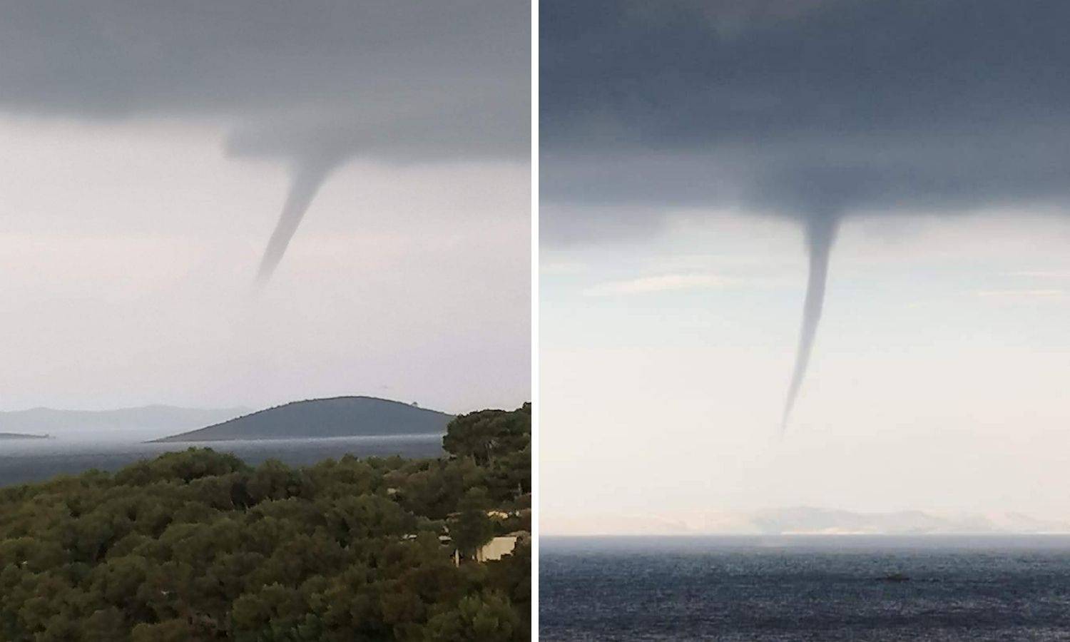 Velike pijavice na nebu iznad Murtera: 'Bilo je strašno, dobro da nismo tada bili na brodici'