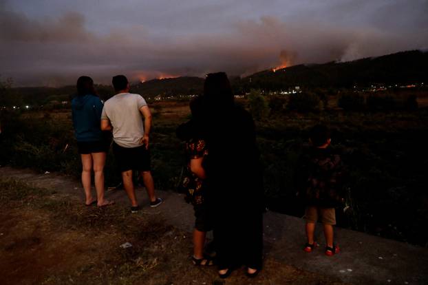 Wildfire burns in Chile