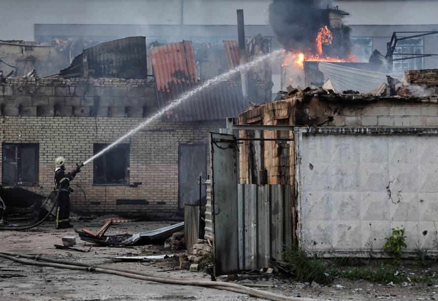 Aftermath of a Russian drone attack in Kyiv