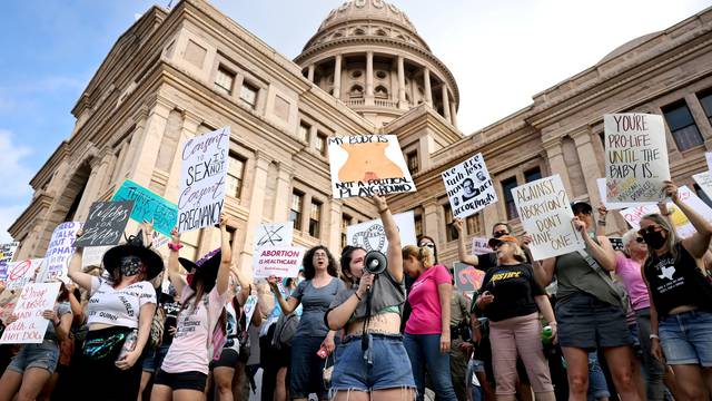 Abortion rights advocates protest restrictive laws in Austin, Texas, U.S.