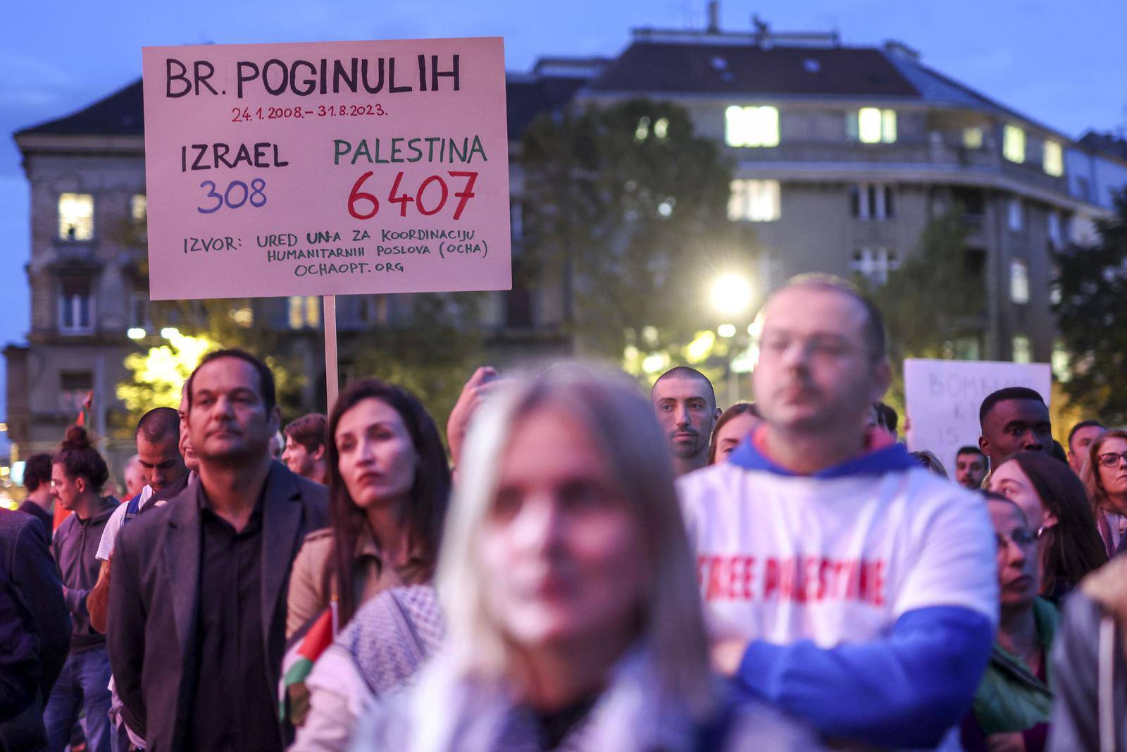 Zagreb: Prosvjed "Solidarno s Palestinom" na Trgu žrtava fašizma