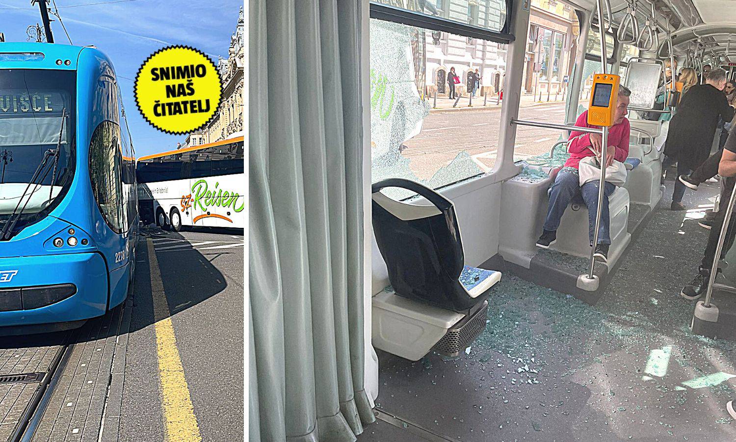 Sudar tramvaja i autobusa kod Glavnog kolodvora: 'Staklo je letjelo svuda, ima i porezotina'