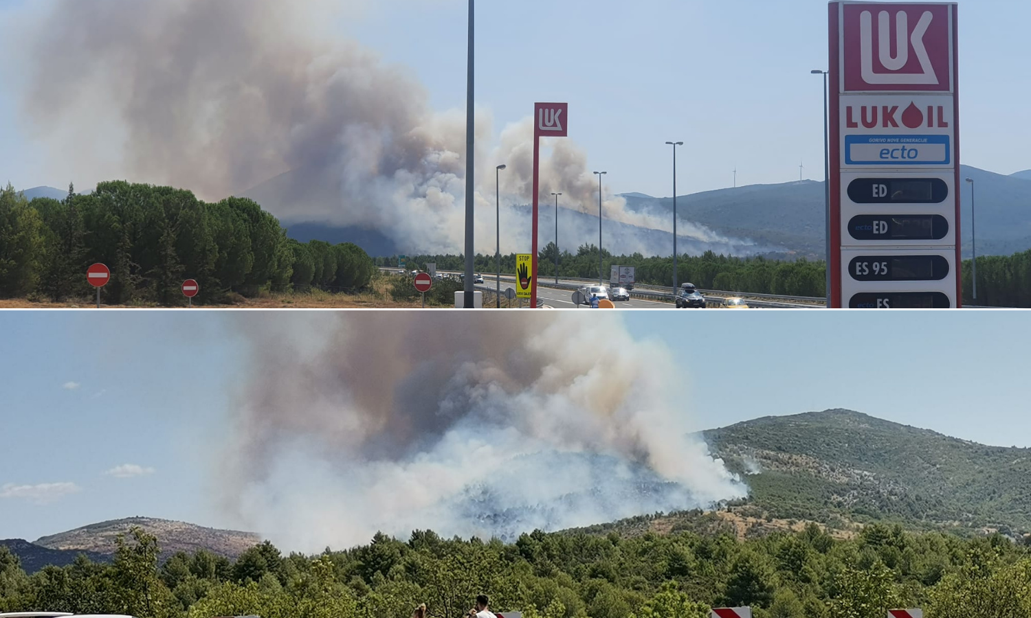 VIDEO Veliki požar kod Vrpolja, brzo se širi, a na terenu se bore 43 vatrogasca i dva kanadera...