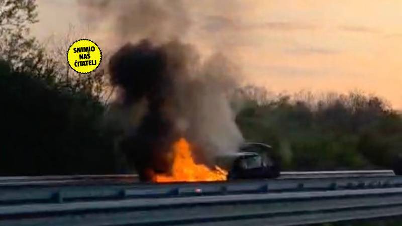 VIDEO Zapalio se auto na A3