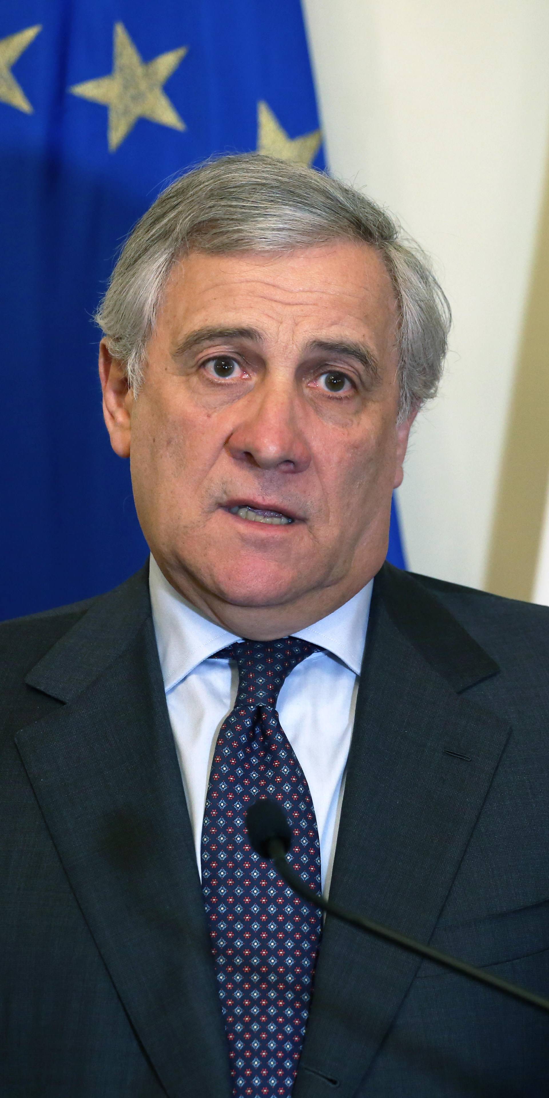 The President of the European Parliament Antonio Tajani on a visit to Palermo received by Nello Musumeci