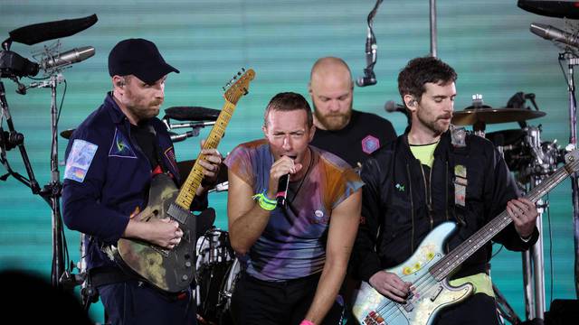 Rock band Coldplay performs at Rose Bowl Stadium in Pasadena