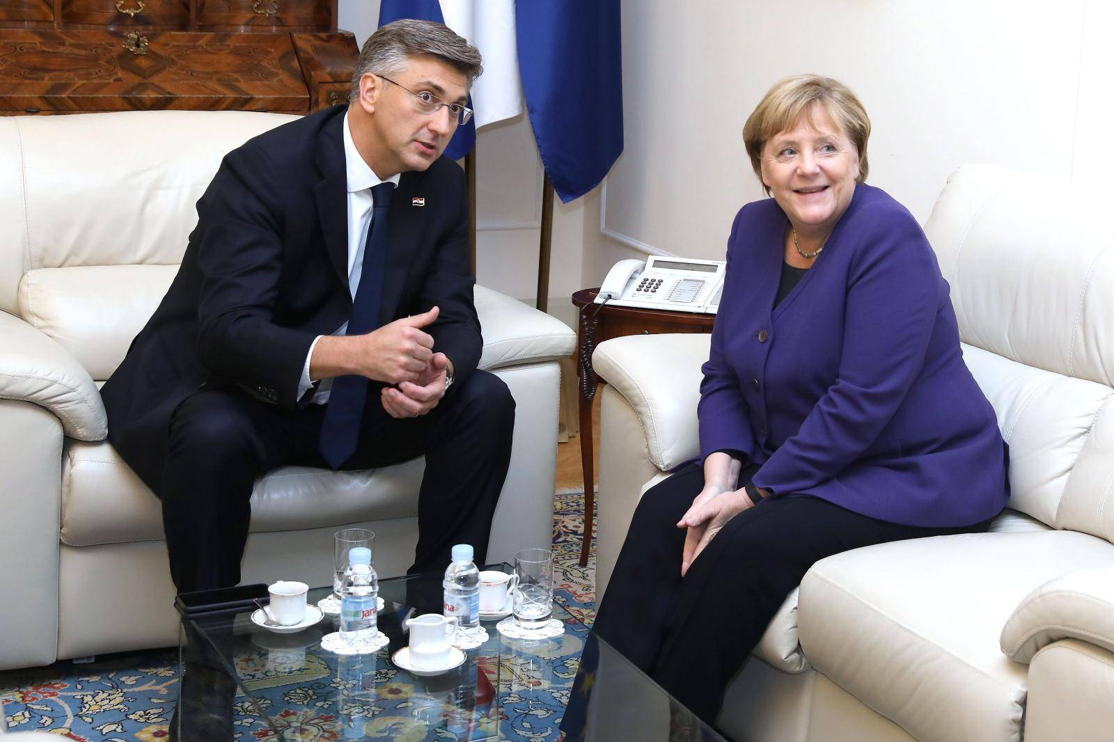Zagreb: Premijer Andrej Plenković ugostio Angelu Merkel u Banskim dvorima