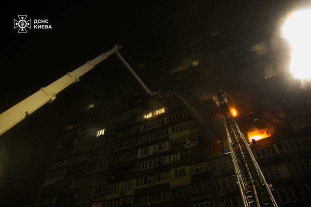 Aftermath of a Russian missile and drone attack in Kyiv