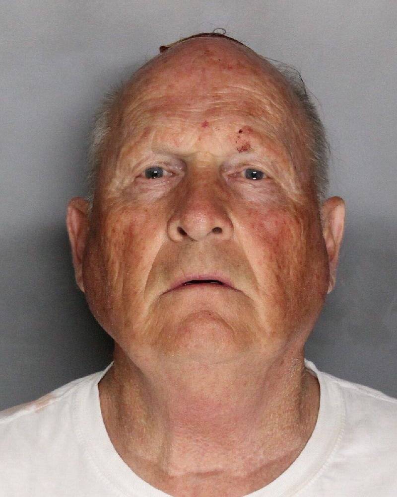 Joseph James Deangelo, 72 appears in a booking photo in Sacramento