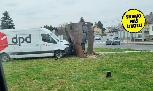 VIDEO Izgubio kontrolu, pa se zabio u skulpturu kod Vara&zcaron;dina