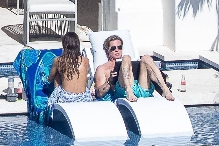 *PREMIUM-EXCLUSIVE* Brad Pitt seems to be getting VERY serious with his new girlfriend Ines de Ramon as the hot new couple are seen enjoying some time under the sun together in Cabo.