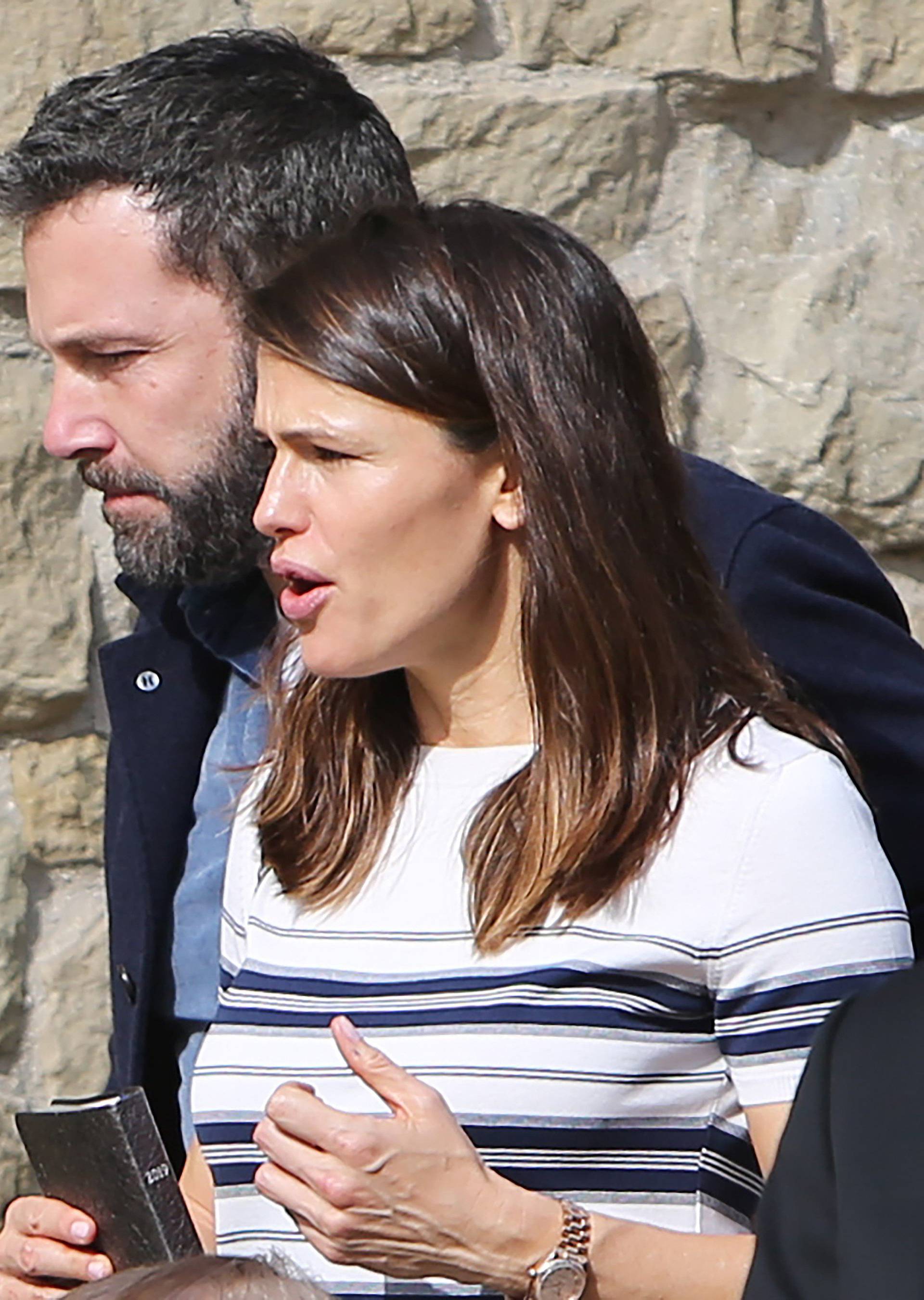 Ben Affleck and ex-wife Jennifer Garner at Church with their children in Los Angeles