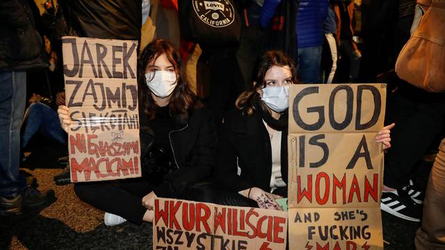 Protest against Poland's Constitutional Tribunal ruling on abortion, in Warsaw