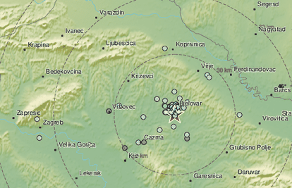 Potres jačine 2,3 po Richteru pogodio bjelovarsko područje