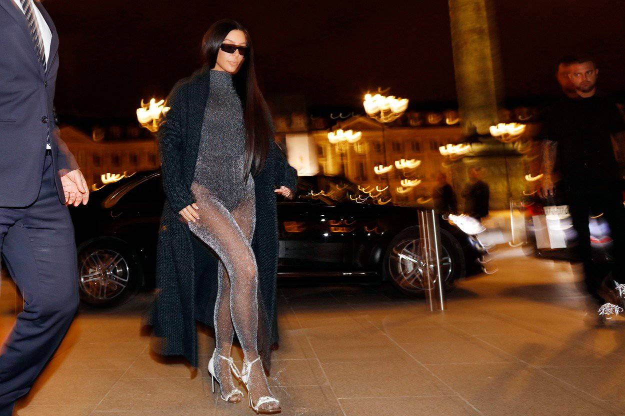 Kim Kardashian seen walking back to her hotel in Paris