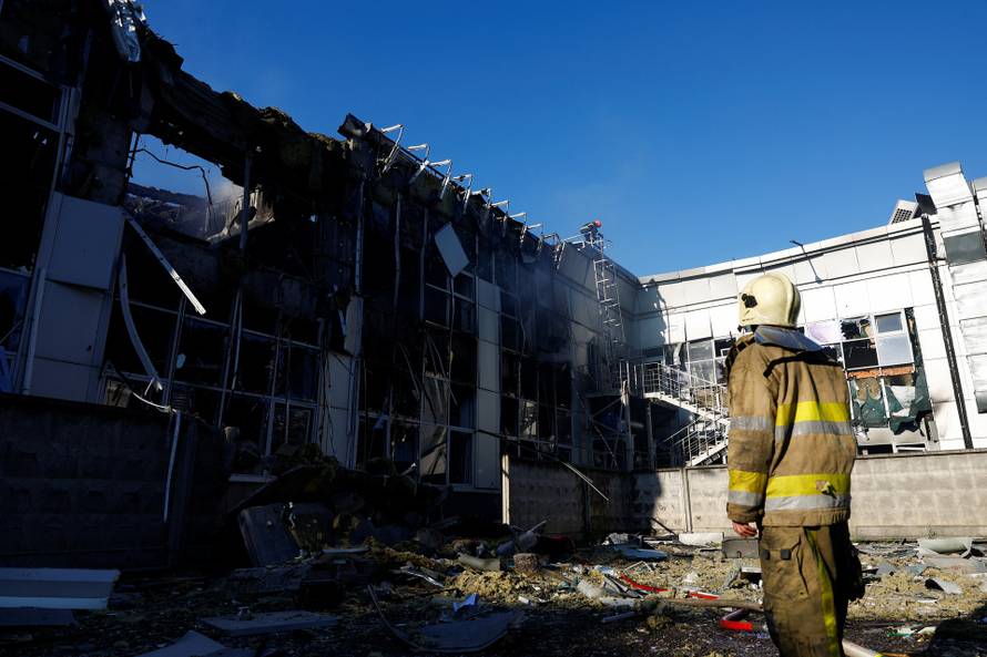 Aftermath of a Russian drone and missile attack in Kyiv