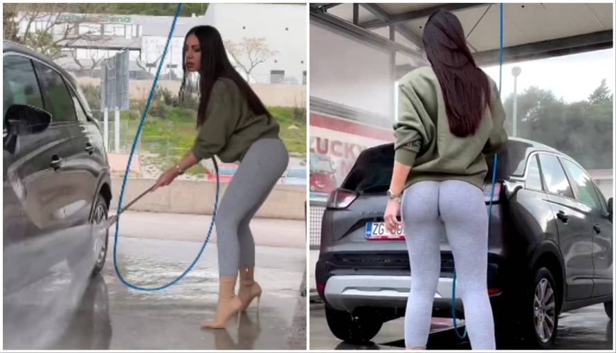 Žanamari prala auto u visokim štiklama pa poručila: Ne moram sama, ali mogu, danas mi se da