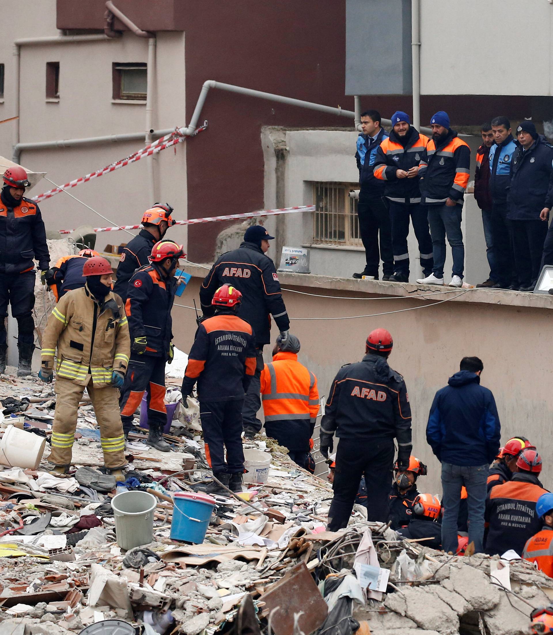 Site of a collapsed residential building in Istanbul