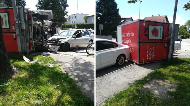 Dvoje ljudi ozlijeđeno u sudaru dostavnog vozila i automobila