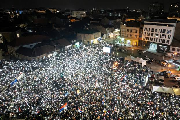 Protest over the fatal November 2024 Novi Sad railway station roof collapse, in Kragujevac