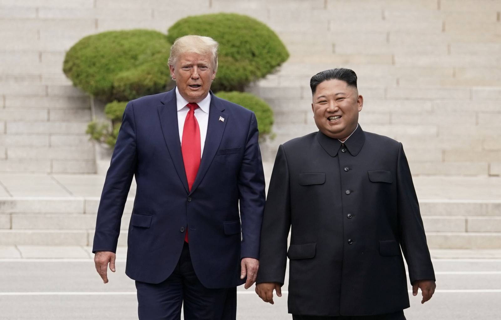 U.S. President Trump and North Korean leader Kim Jong Un meet at the Korean Demilitarized Zone